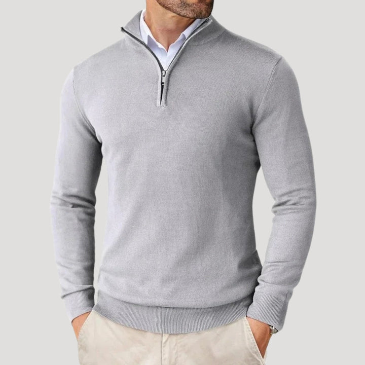 Maglione in maglia da uomo con zip a metà – pullover invernale