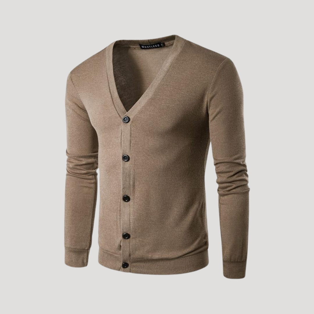 Cardigan in maglia leggera a V per uomo