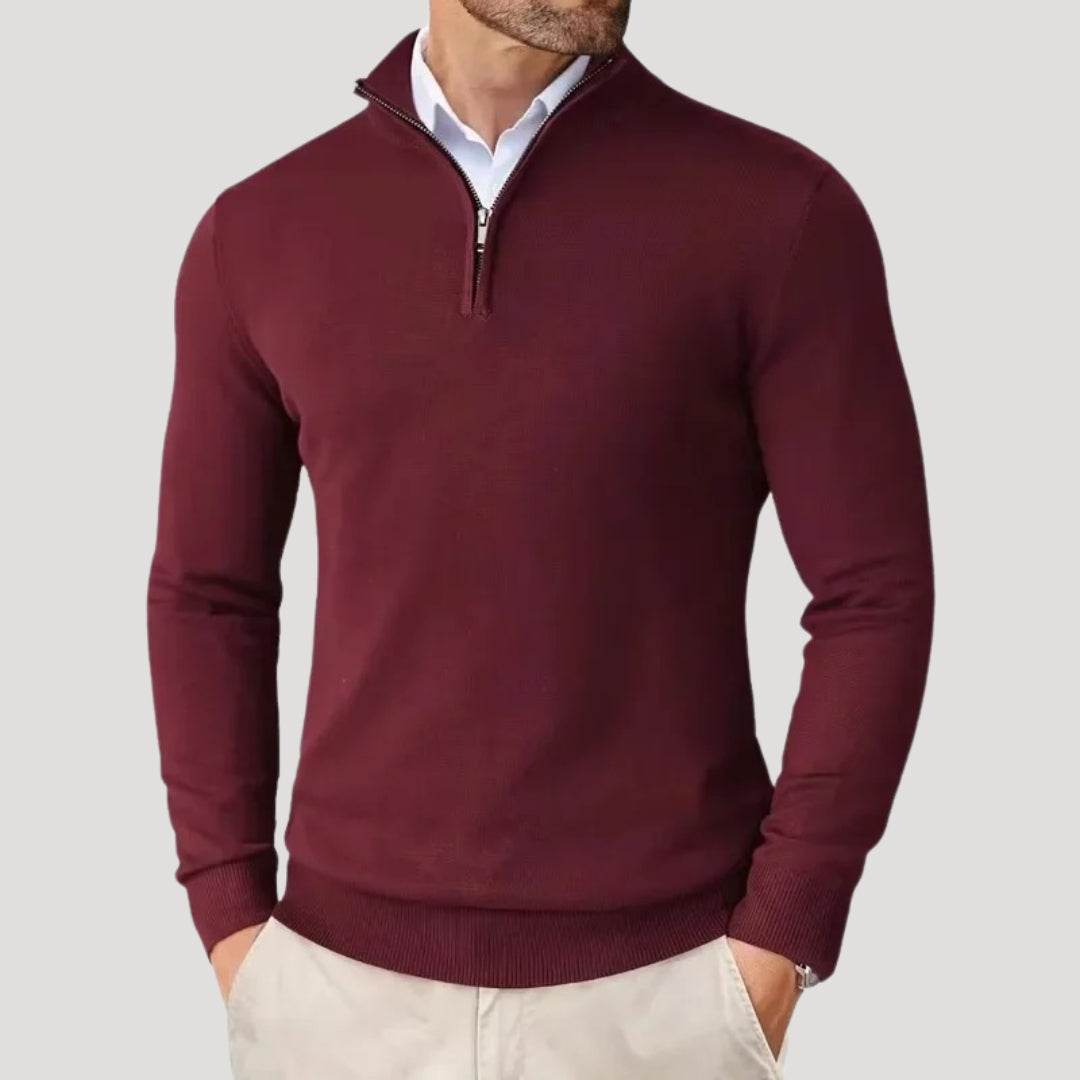 Maglione in maglia da uomo con zip a metà – pullover invernale