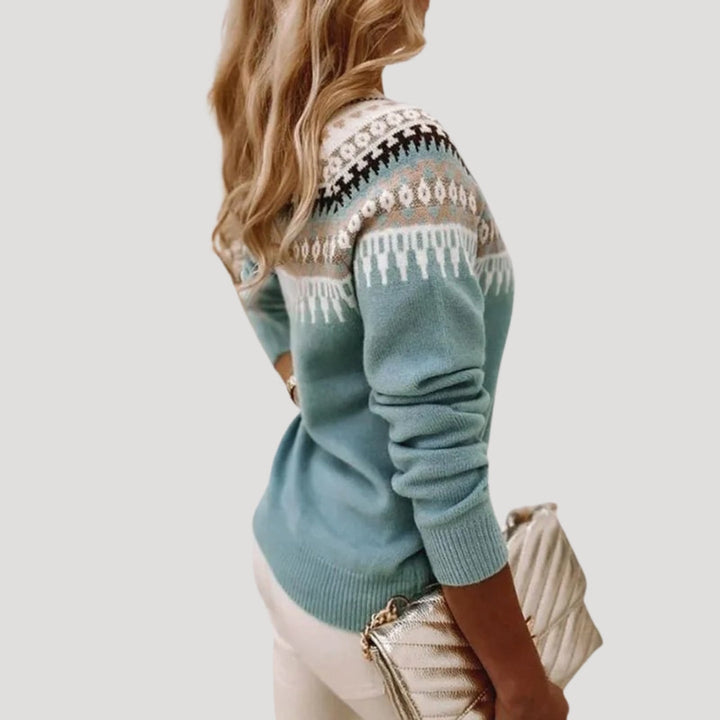 Maglione di Natale lavorato a maglia da donna con design Fair Isle