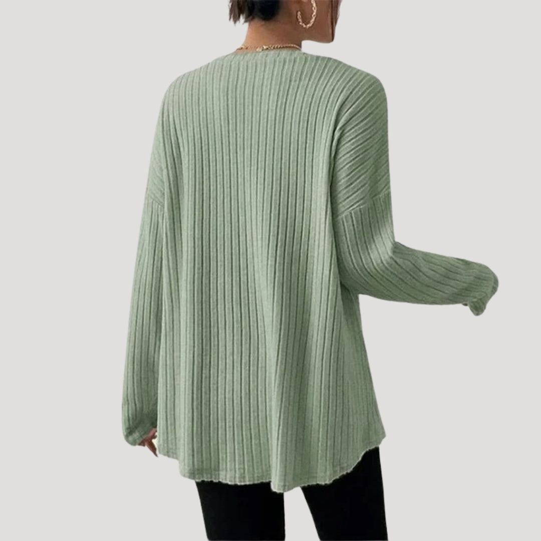 Maglione a maglia oversize a coste da donna