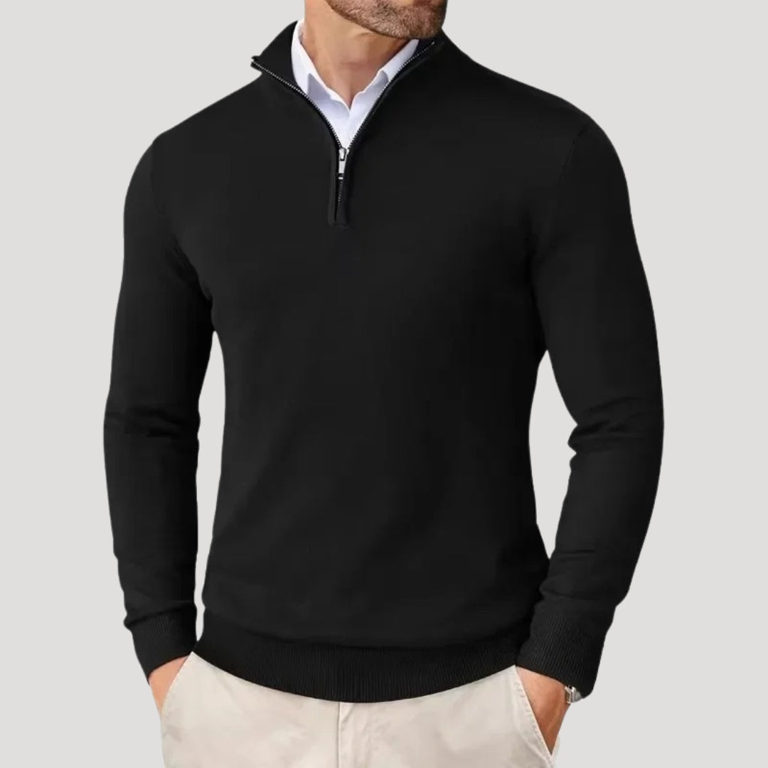 Maglione in maglia da uomo con zip a metà – pullover invernale