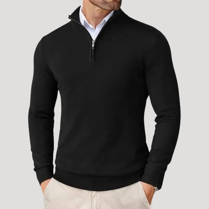Maglione in maglia da uomo con zip a metà – pullover invernale