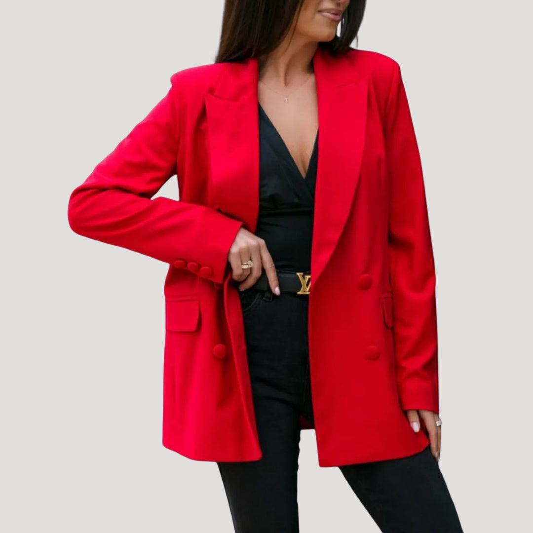 Blazer lungo da donna oversize a doppio petto