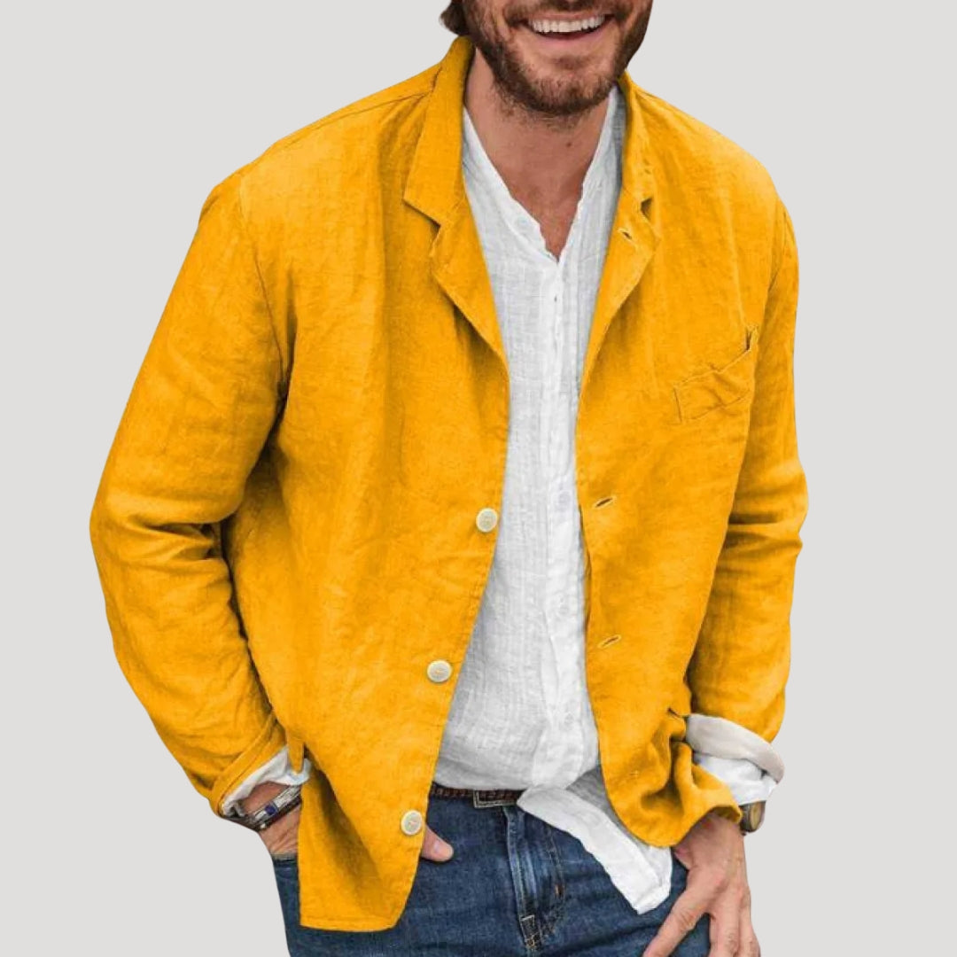 Blazer giacca casual smart in lino leggero da uomo