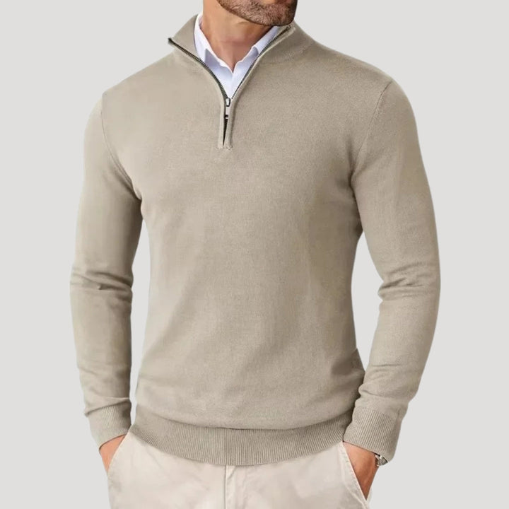Maglione in maglia da uomo con zip a metà – pullover invernale