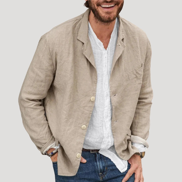 Blazer giacca casual smart in lino leggero da uomo