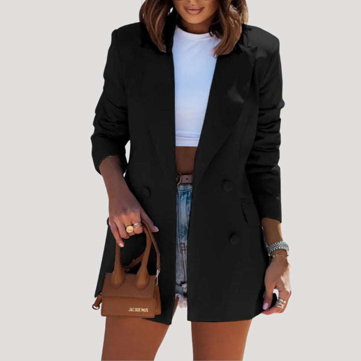 Blazer lungo da donna oversize a doppio petto