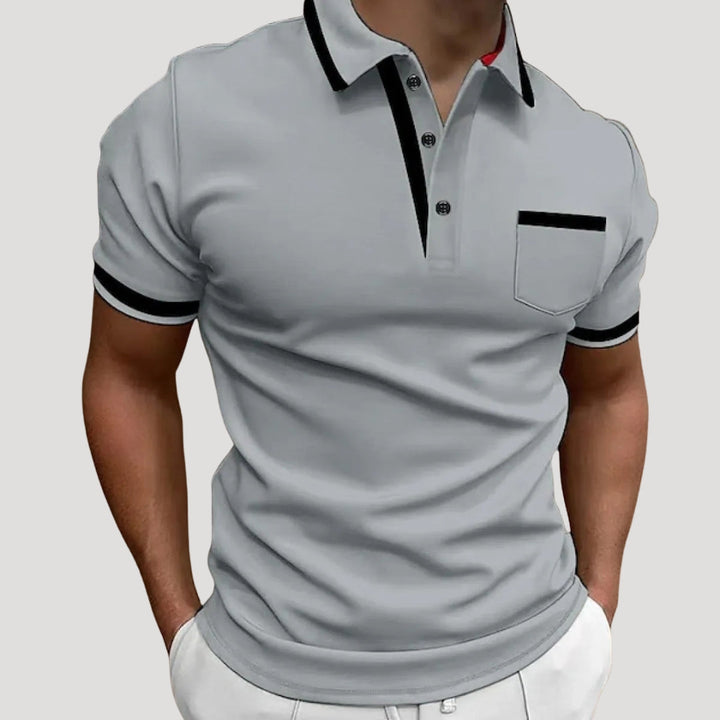 Polo da uomo a maniche corte in cotone con tasca
