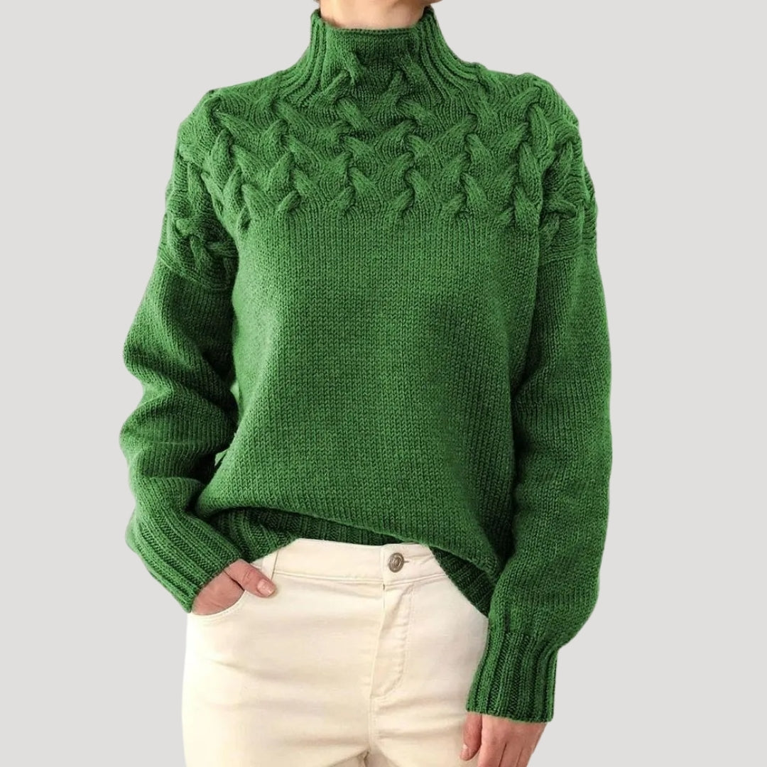 Maglione girocollo in maglia spessa per donne, caldo per l'inverno