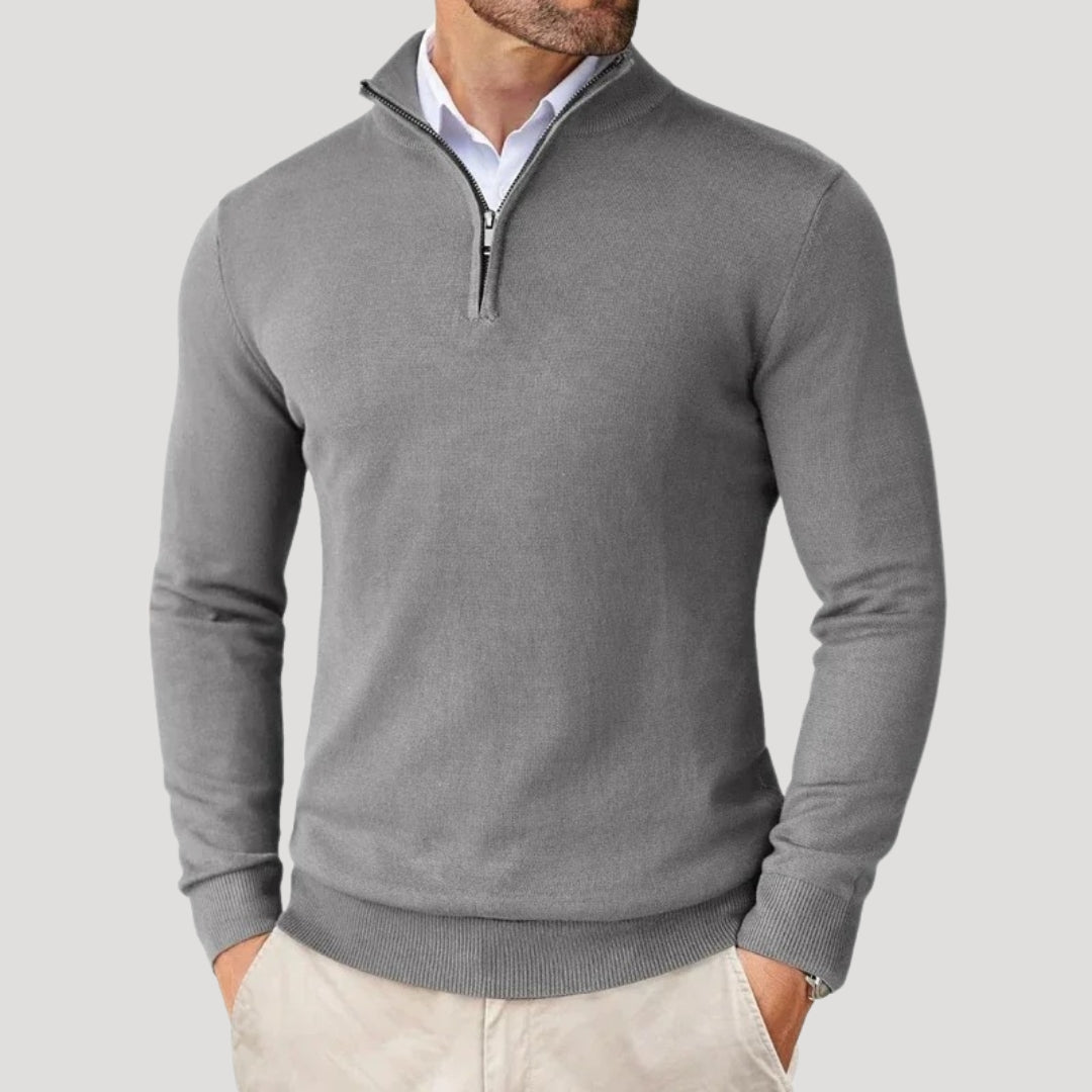 Maglione in maglia da uomo con zip a metà – pullover invernale