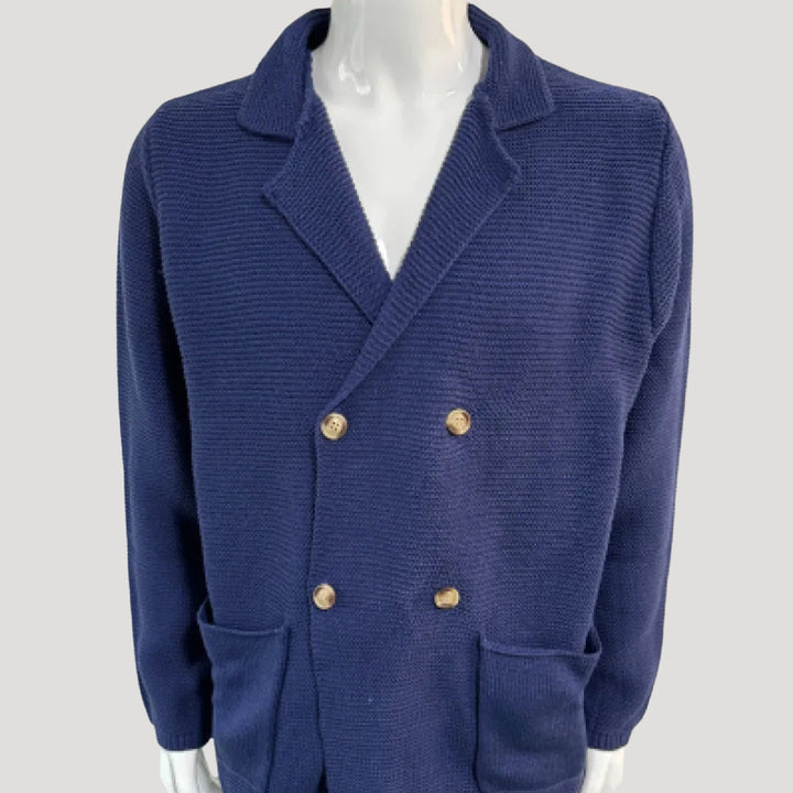 Blazer da uomo in maglia, giacca leggera smart casual