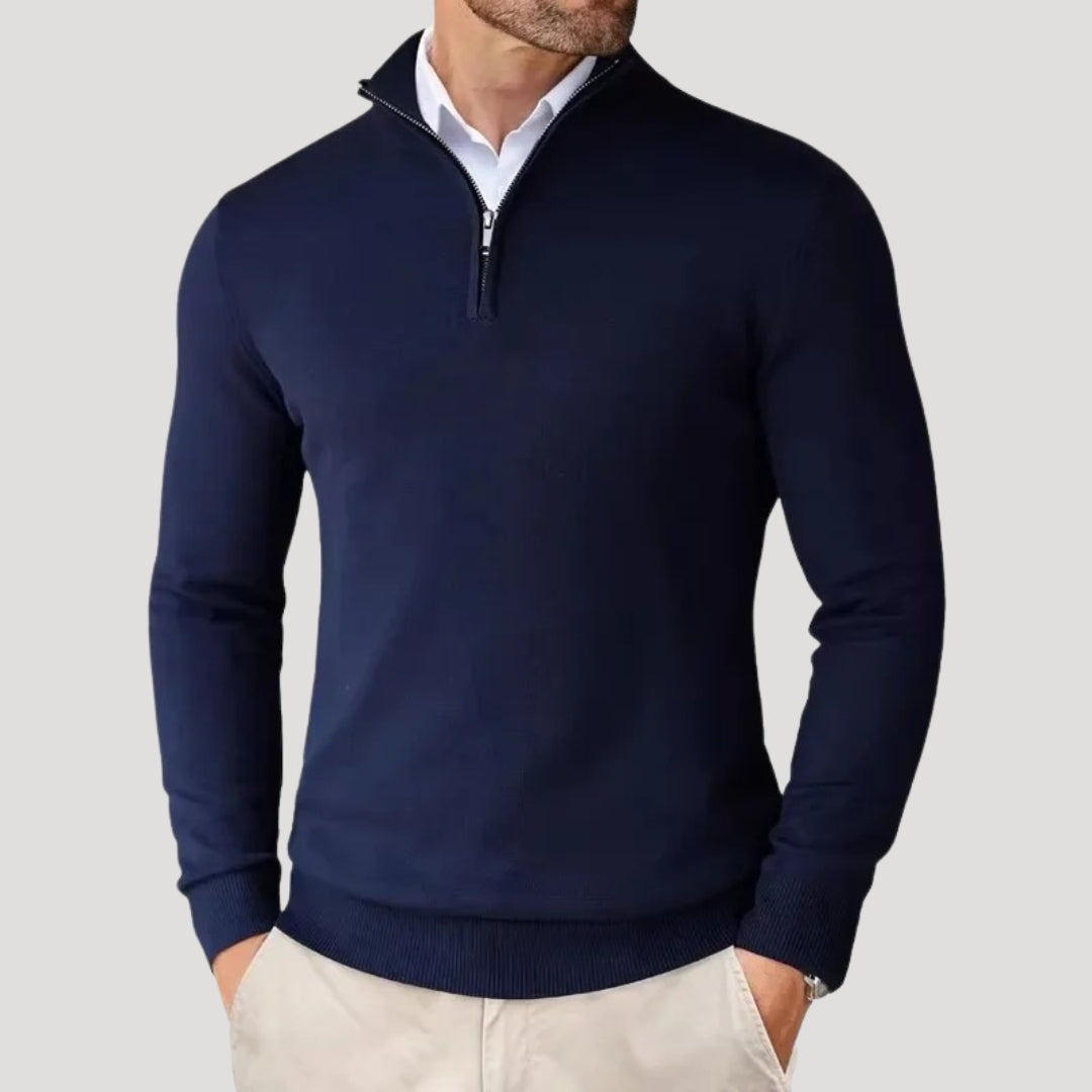 Maglione in maglia da uomo con zip a metà – pullover invernale