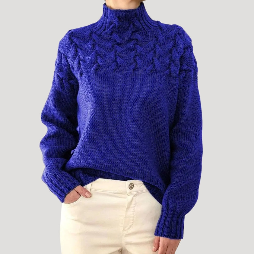 Maglione girocollo in maglia spessa per donne, caldo per l'inverno
