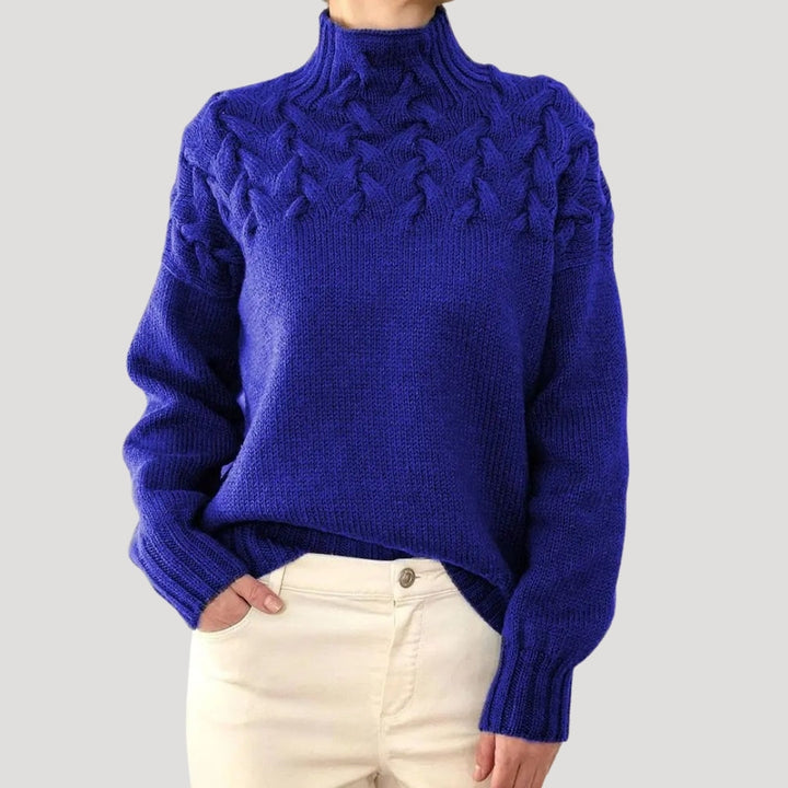 Maglione girocollo in maglia spessa per donne, caldo per l'inverno