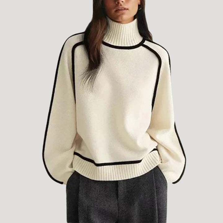 Maglione a collo alto da donna in maglia spessa