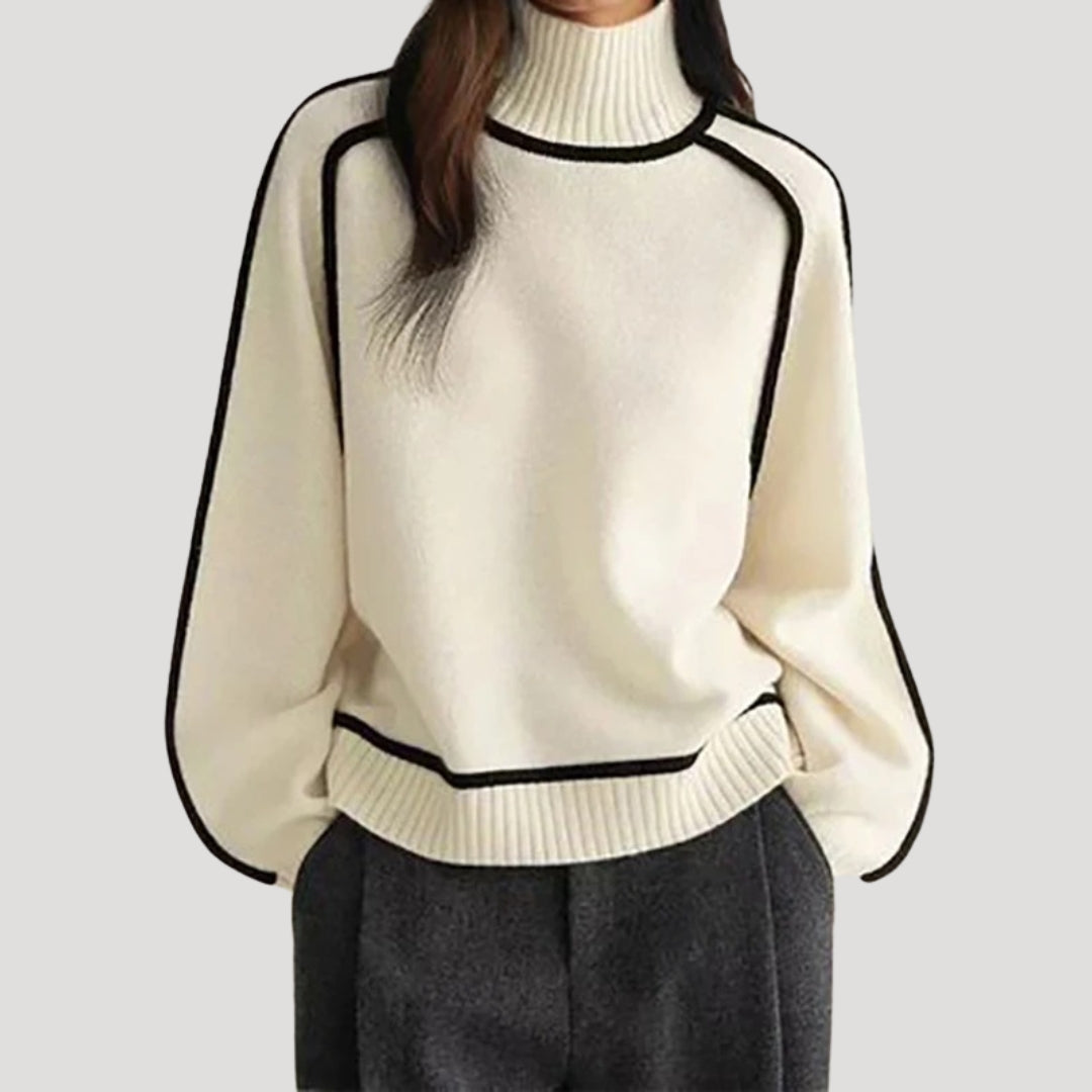 Maglione a collo alto da donna in maglia spessa