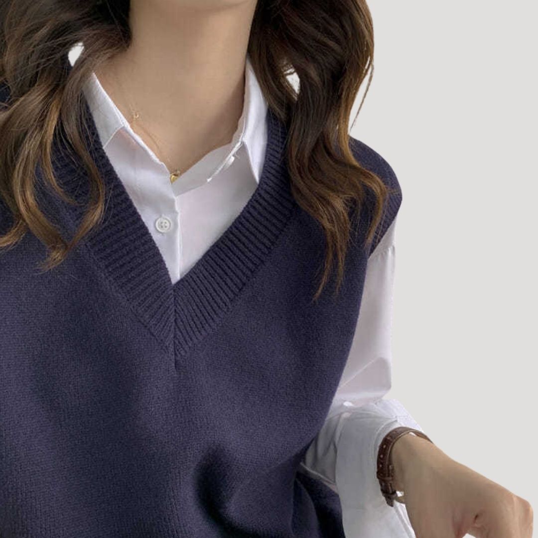 Gilet in maglia senza maniche da donna per l'inverno