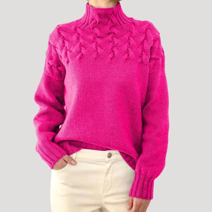 Maglione girocollo in maglia spessa per donne, caldo per l'inverno