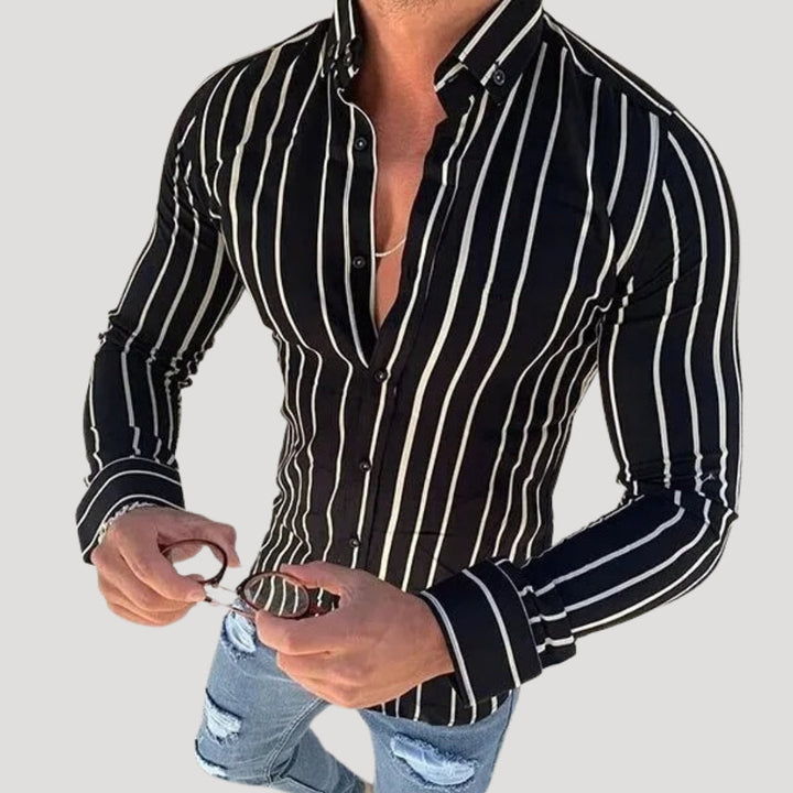 Camicia a maniche lunghe slim fit da uomo