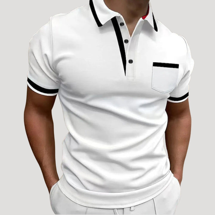 Polo da uomo a maniche corte in cotone con tasca