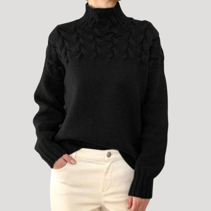 Maglione girocollo in maglia spessa per donne, caldo per l'inverno
