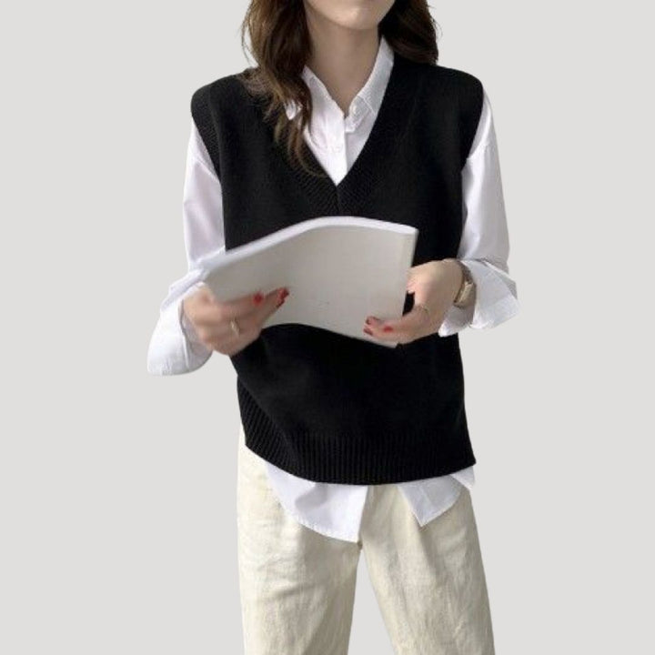 Gilet in maglia senza maniche da donna per l'inverno