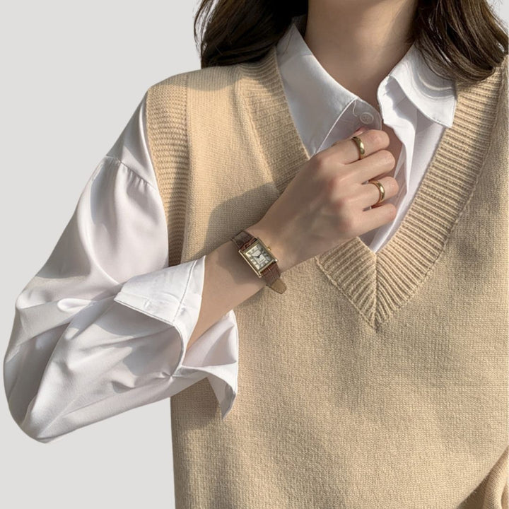 Gilet in maglia senza maniche da donna per l'inverno