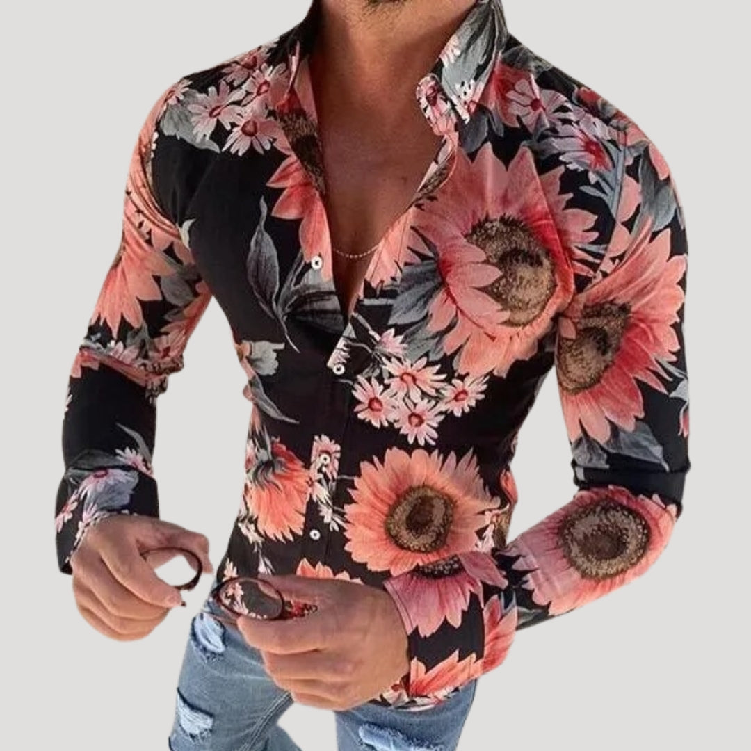 Camicia a maniche lunghe slim fit da uomo
