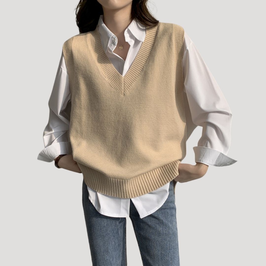 Gilet in maglia senza maniche da donna per l'inverno