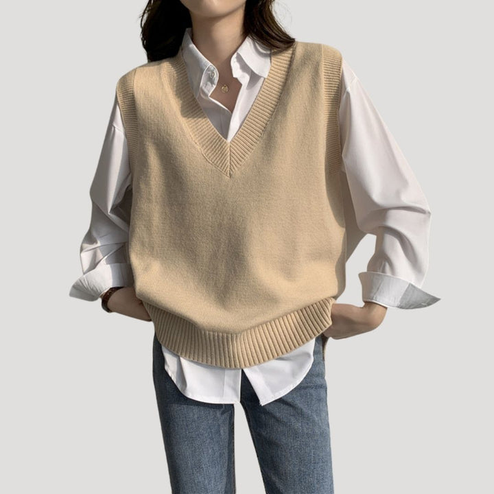 Gilet in maglia senza maniche da donna per l'inverno