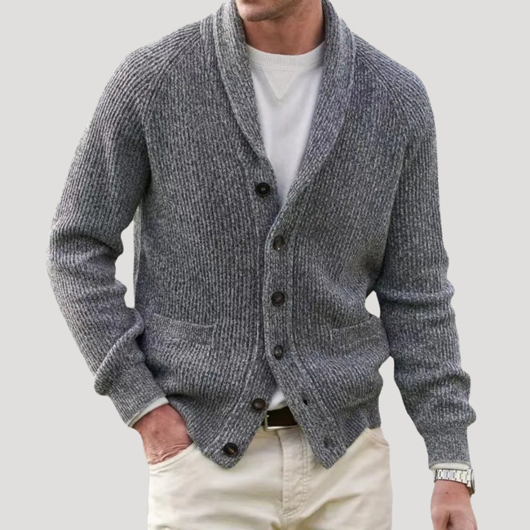 Cardigan leggero da uomo con colletto a scialle