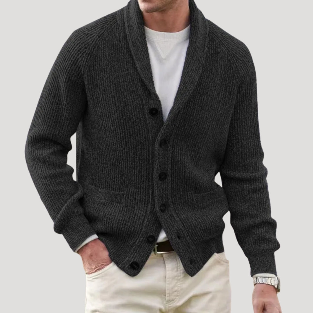 Cardigan leggero da uomo con colletto a scialle