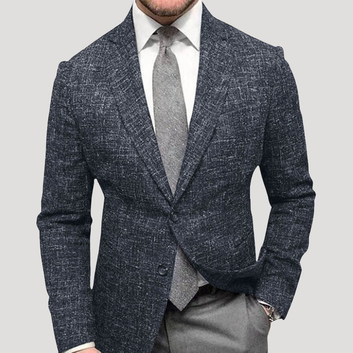 Blazer su misura in tweed di lana slim fit da uomo