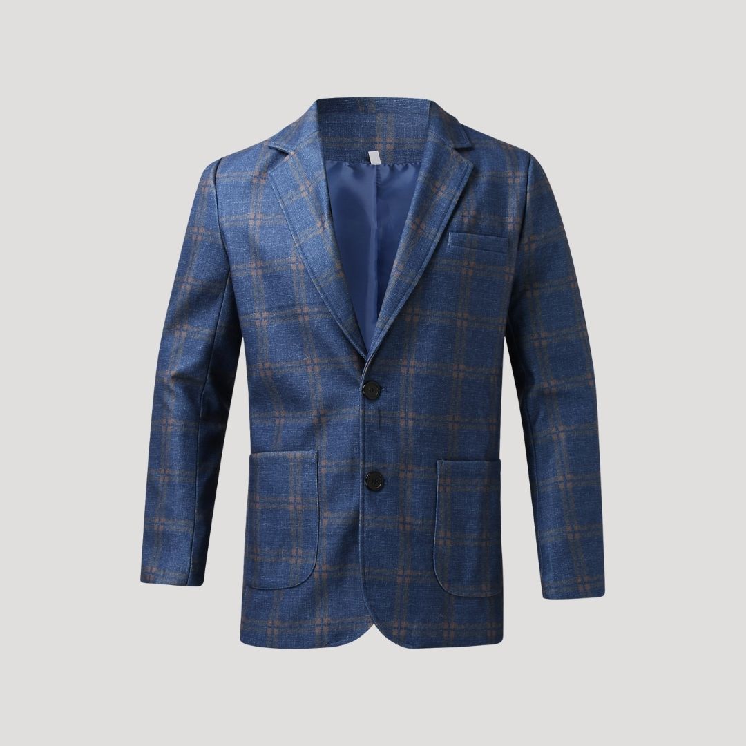 Blazer su misura in tweed di lana slim fit da uomo