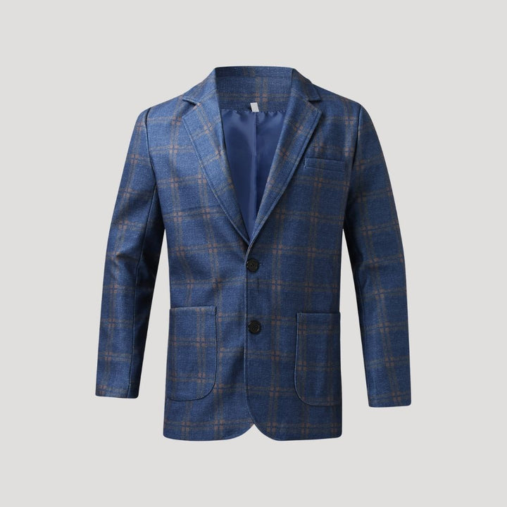 Blazer su misura in tweed di lana slim fit da uomo