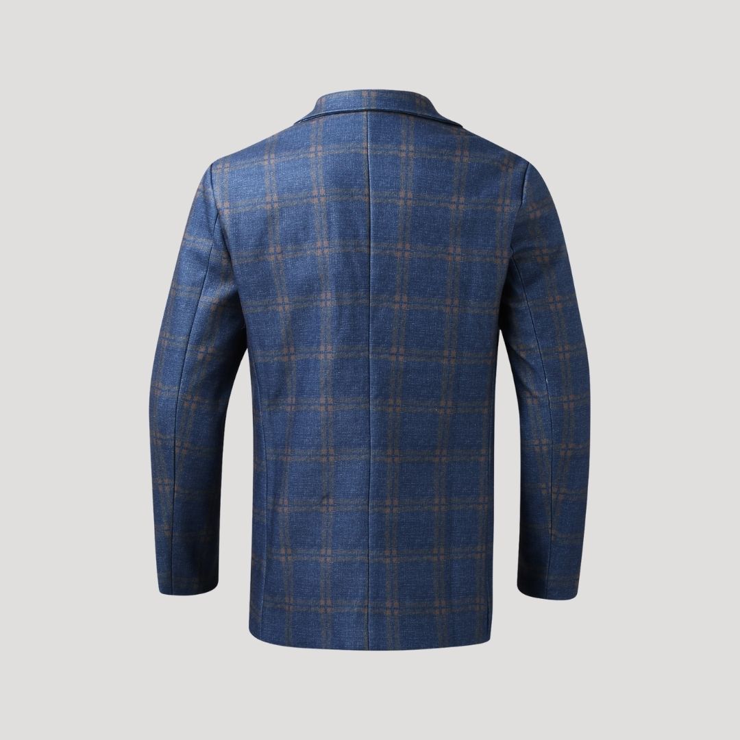 Blazer su misura in tweed di lana slim fit da uomo