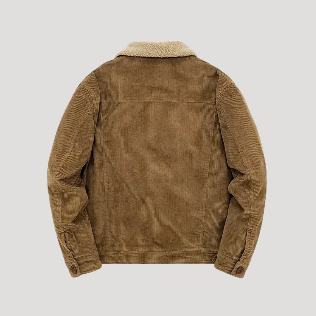 Giacca trucker in shearling da uomo in finta suede, cappotto invernale