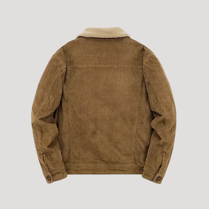 Giacca trucker in shearling da uomo in finta suede, cappotto invernale