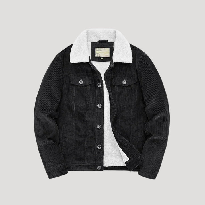 Giacca trucker in shearling da uomo in finta suede, cappotto invernale