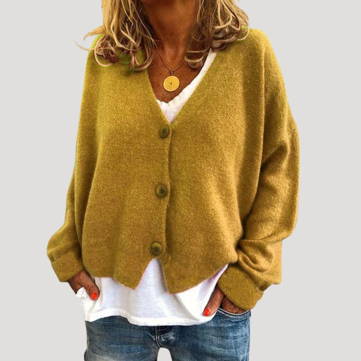 Cardigan da donna oversize con scollo a V e bottoni