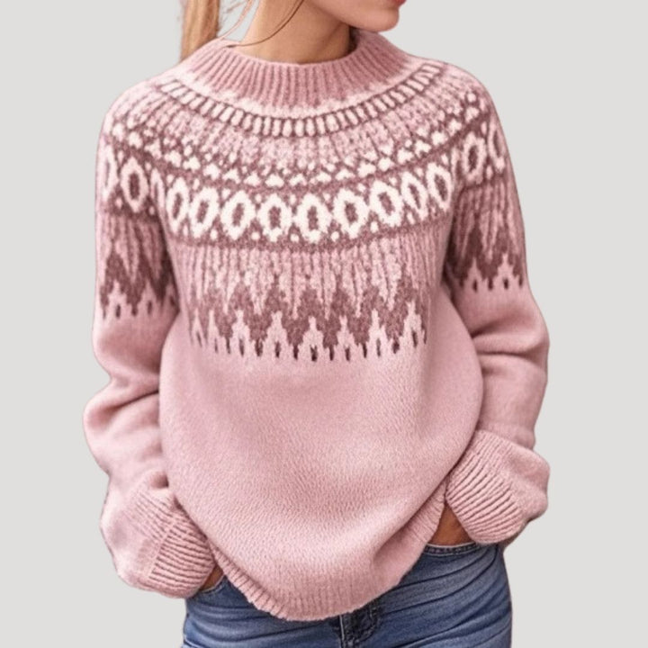 Maglione oversized in maglia chunky a motivo fair isle per donna