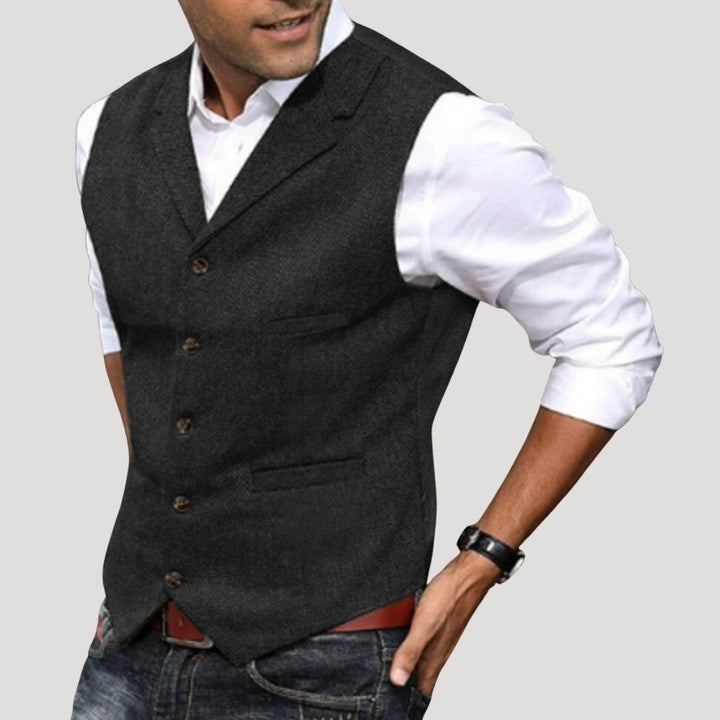 Gilet in tweed di lana da uomo per l'inverno, smart casual
