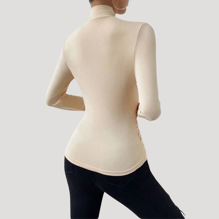 Top avvolgente arricciato da donna