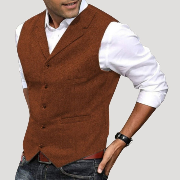 Gilet in tweed di lana da uomo per l'inverno, smart casual