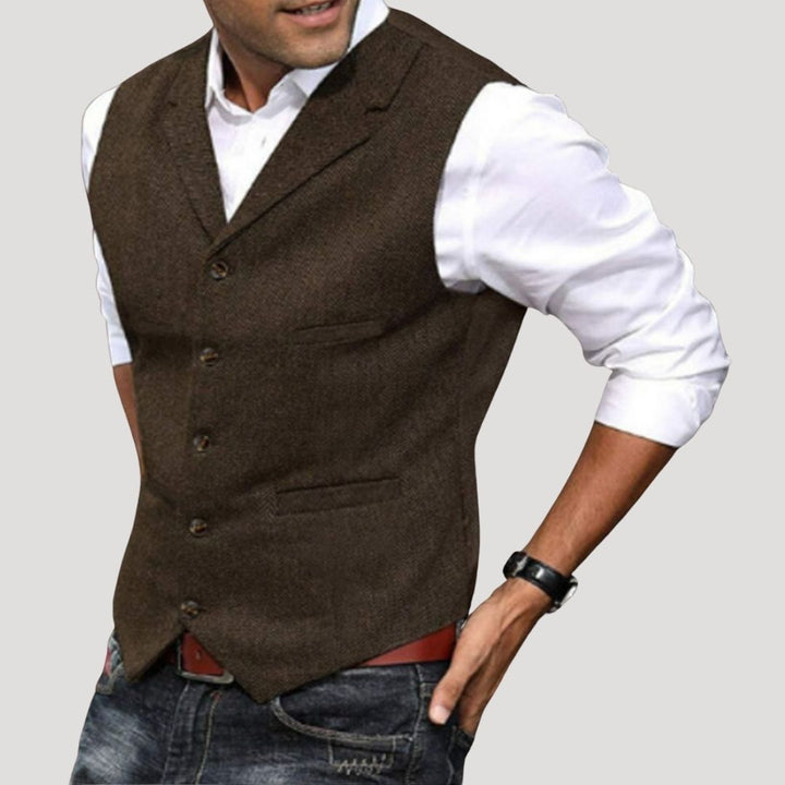 Gilet in tweed di lana da uomo per l'inverno, smart casual