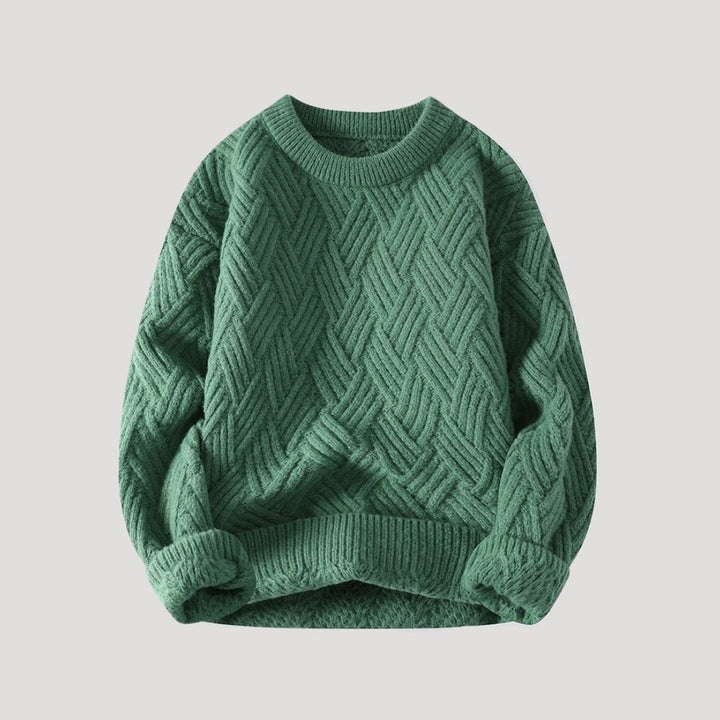 Maglione in lana con lavorazione a treccia chunky da uomo