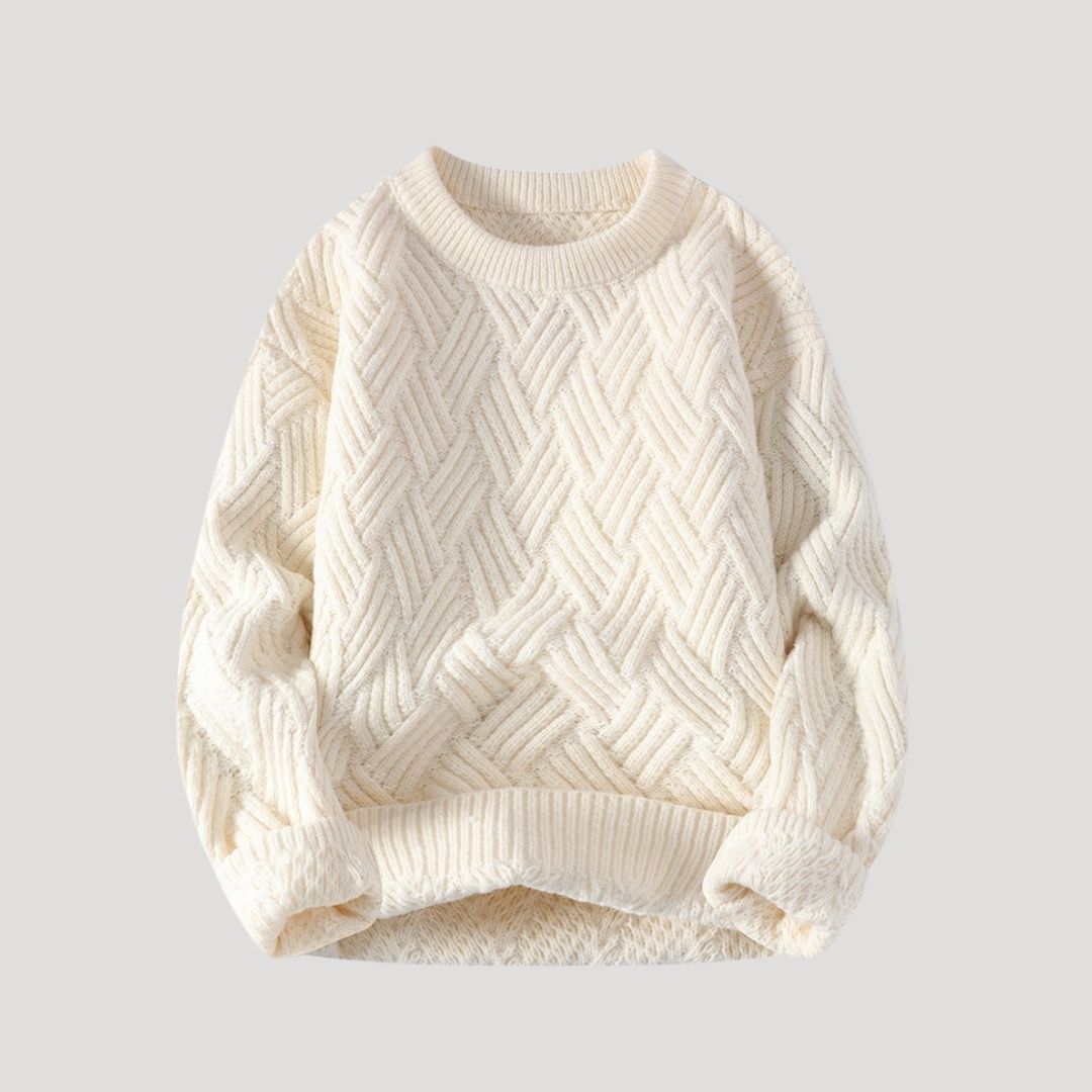 Maglione in lana con lavorazione a treccia chunky da uomo