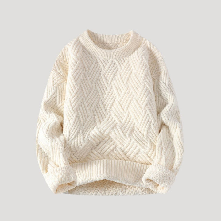 Maglione in lana con lavorazione a treccia chunky da uomo