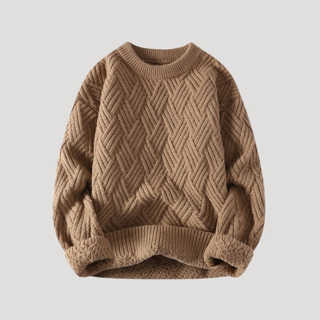 Maglione in lana con lavorazione a treccia chunky da uomo